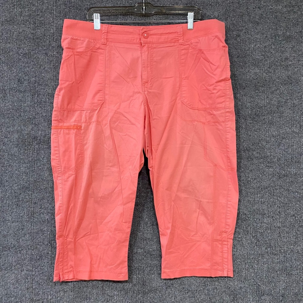 Lee Relaxed Fit Cargo Capri Pants Coral Pink Womens Size 18W Cropped Outdoor